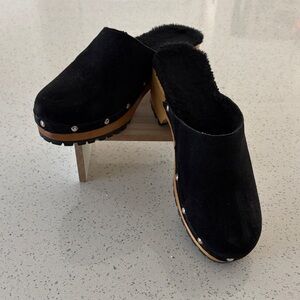Rag & Co Black Women's Mules with Stud Accents W 8
